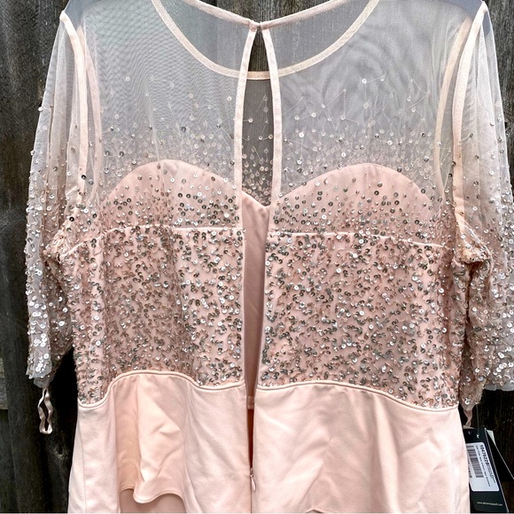 Adrianna Papell Women's Short Dress with Beaded Bodice and Layered - Picture 11 of 16